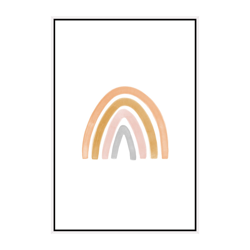 Aquarelle arc-en-ciel II - impression, Pas de tapis, Toile blanche encadrée, H 60 po x l 40po x P 1,5 po