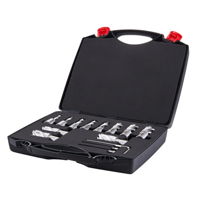 13 Pcs Cutter For Magnetic Drill Bits 7/16" To 1 - 1/16" Cutting Diameter 1" Depth M2al 2 Pilot Pins Wrench Portable Case High Compatibility Speed Steel
