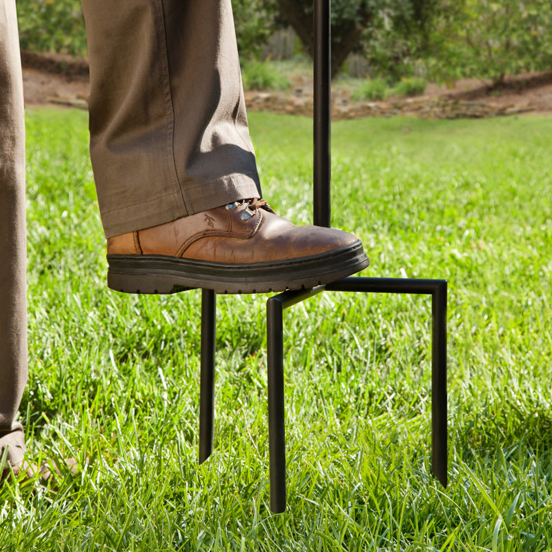 Black Steel Garden Hose Stand with Galvanized Star