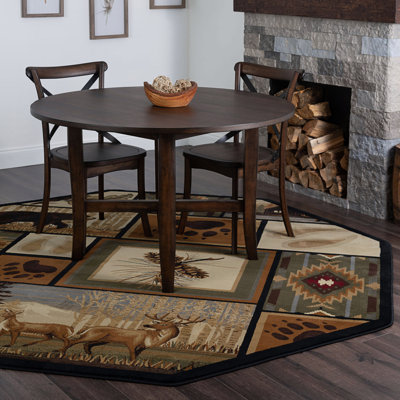 Tapis brun et beige de style Sud-Ouest