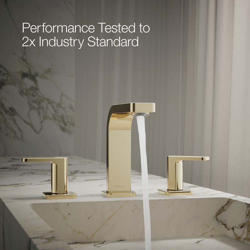 Parallel™Widespread Bathroom Faucet, 3-Hole Two Lever Handle Bathroom Sink Faucet, 1.2 GPM, Vibrant Brushed Bronze, 1 GPM