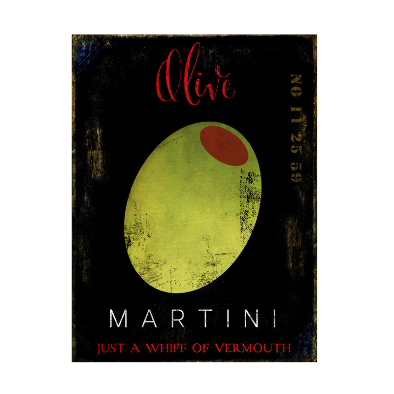 Art sur toile Sasha Olive Martini I, H 14 po x l 19 po