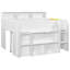 Lit mezzanine double en bois avec bureau et DEL, tablette de rangement pour les adolescents, conception peu encombrante-1594685727