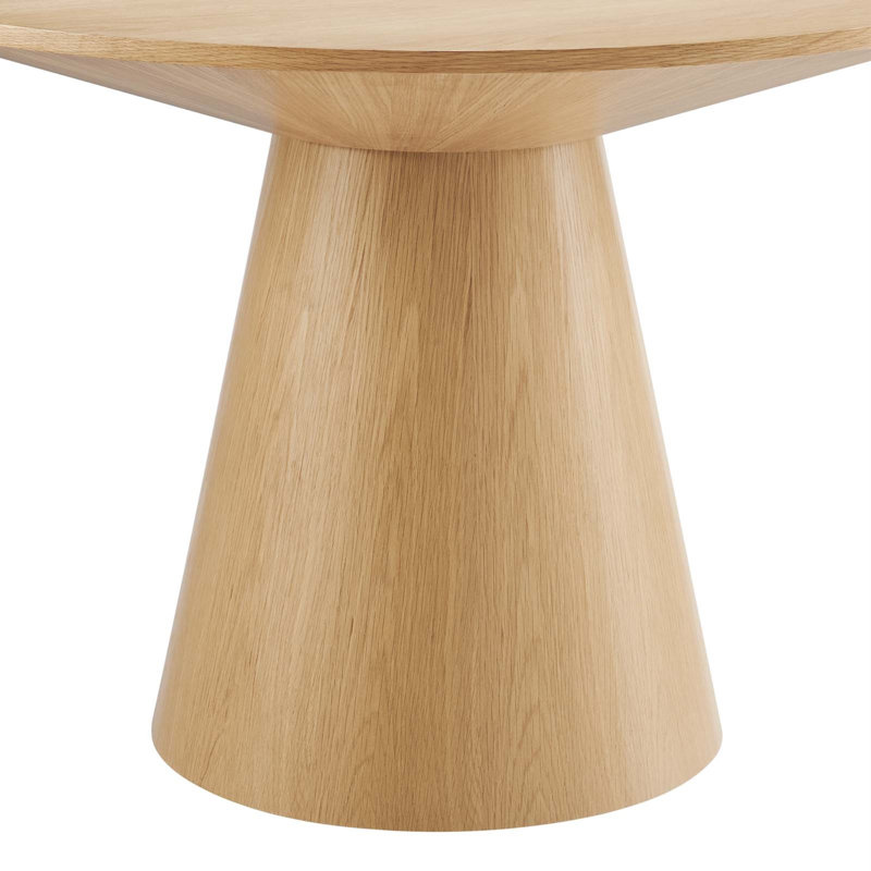 Diartis Round Solid Wood Base Dining Table, Oak