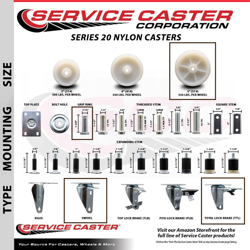 Grip Ring Stem Caster Set