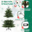 Arbre de Noël artificiel 5 pi avec 1426 luxueuses pointes en PVC et PE et 200 lumières DEL