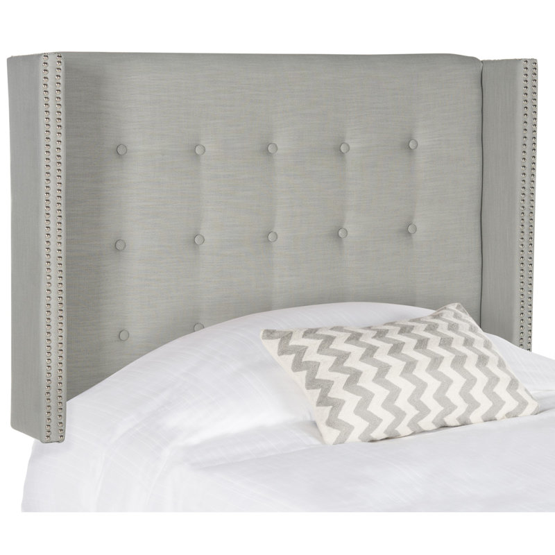 Burch Upholstered Headboard, Linen Navy, Full