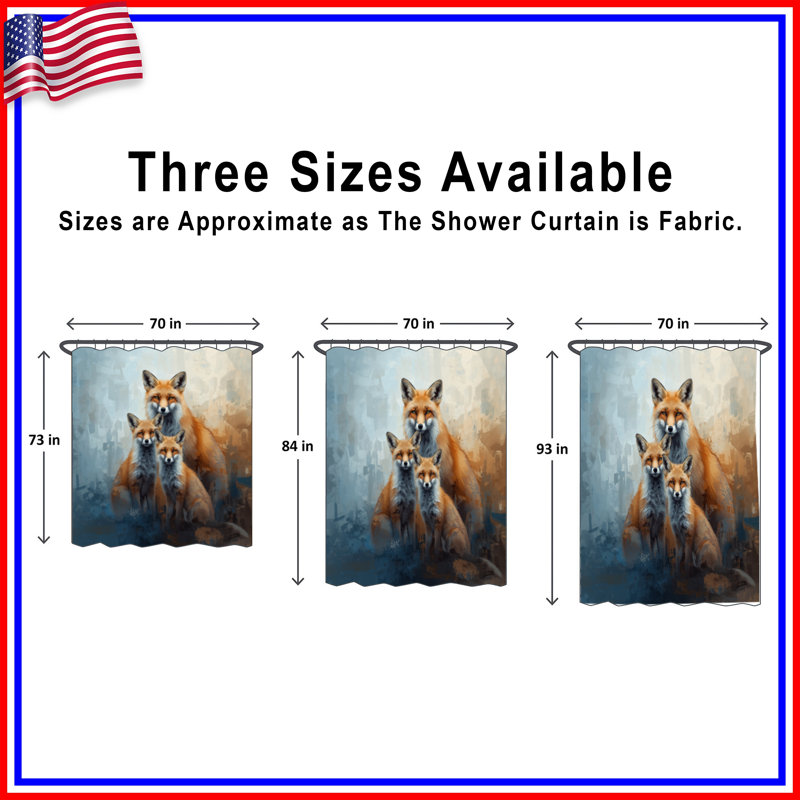 Rideaux de douche Red Fox Family, 70in W x 93in H