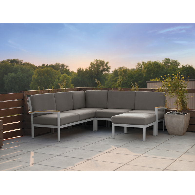 Travira Square Outdoor Ottoman Patio Ottoman, Stone