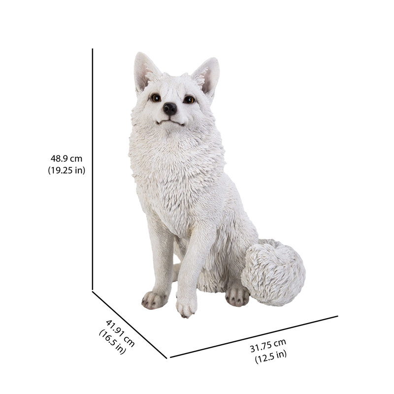 Figurine de renard assis, Blanc