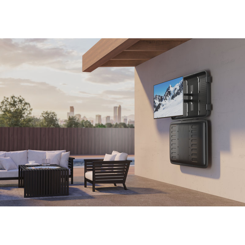 Enceinte de télévision extérieure E-Series de The Shield TV - Housse de télévision résistante aux intempéries, en polymère ASA résistant aux rayons UV, support de télévision inclus, verrouillable, tailles de 36 po à 65 po