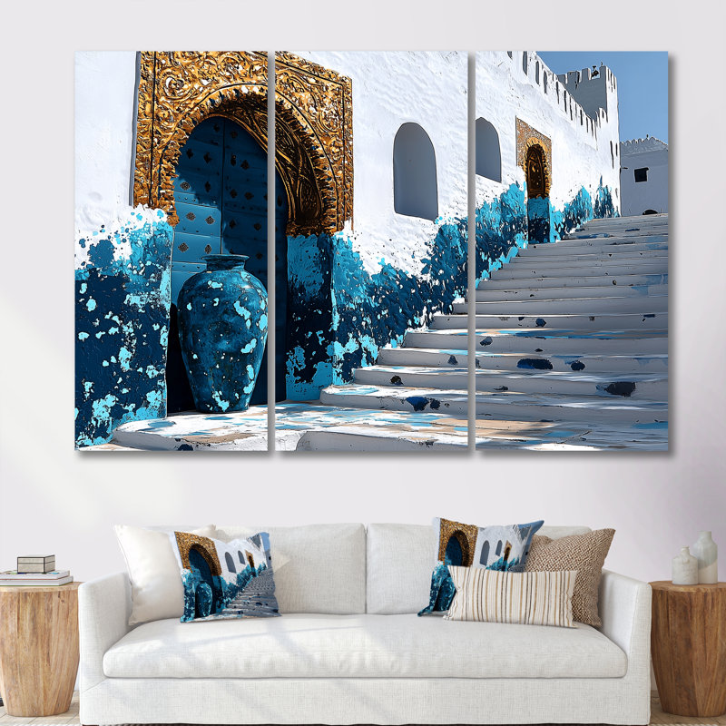 Maroc, Casablanca, Rabat, Kasbah, ensemble d'art mural, H 28 po x l 36 po x P 1 po, Toile tendue