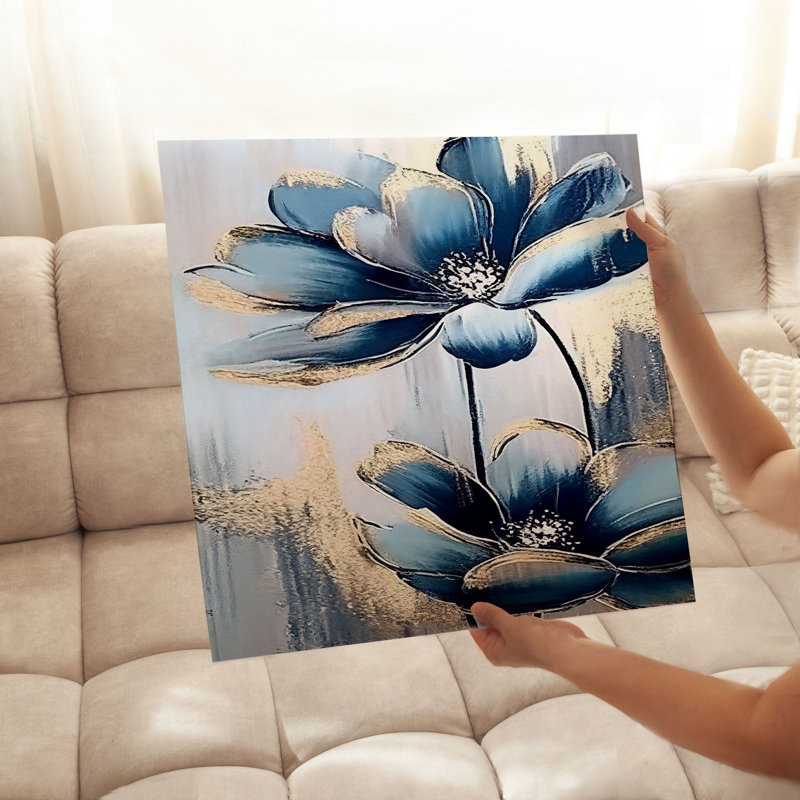 Impression florale moderne sans cadre, H 12 po x l 12 po