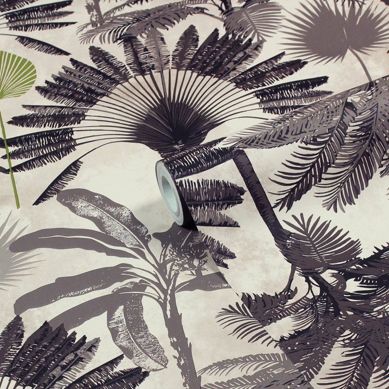10m L x 52cm W Matte Wallpaper Roll, Blush/Charcoal