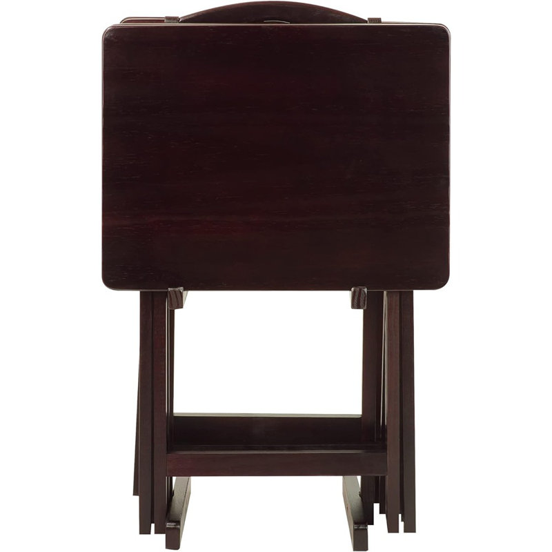 Ensemble de tables-plateaux 5 pièces Home, espresso