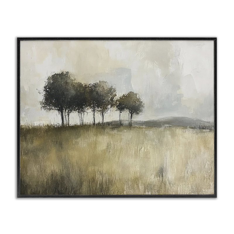 «Earthy Woodland Trees», estampe numérique, conception de Mona Grace, H 11 po x l 14 po, Giclée encadrée noir minuit