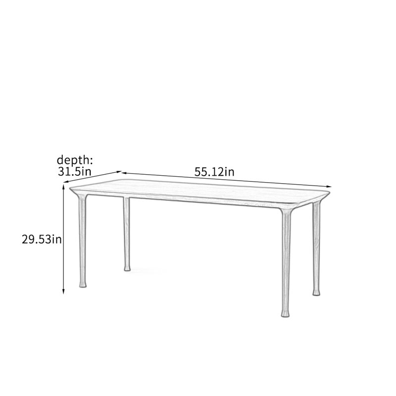 Exquisite Solid Wood Black Walnut Dining Table., 29.53"H x 55.12"L x 31.5"W