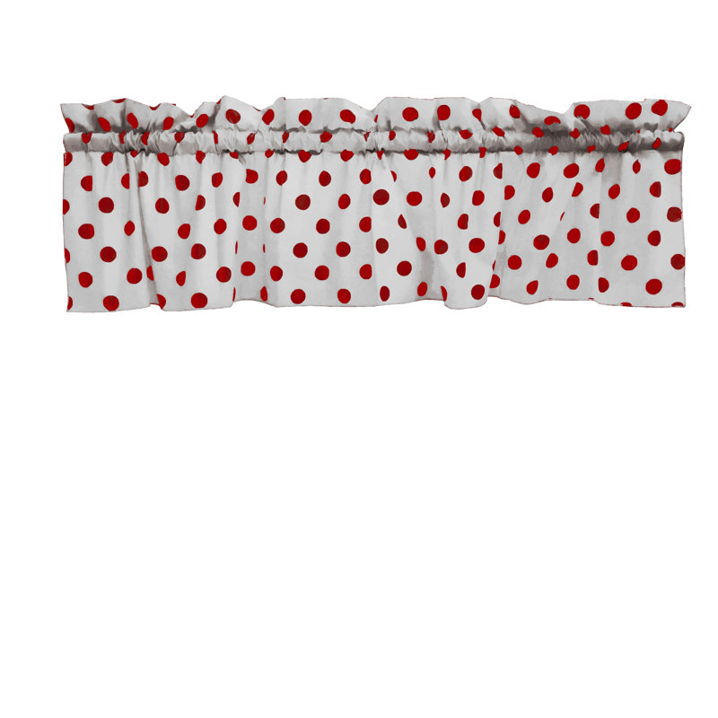 Cantonnière sur mesure en mélange de coton à pois 58 po Chrisman, L 58 po x L 18 po, Blanc / rouge