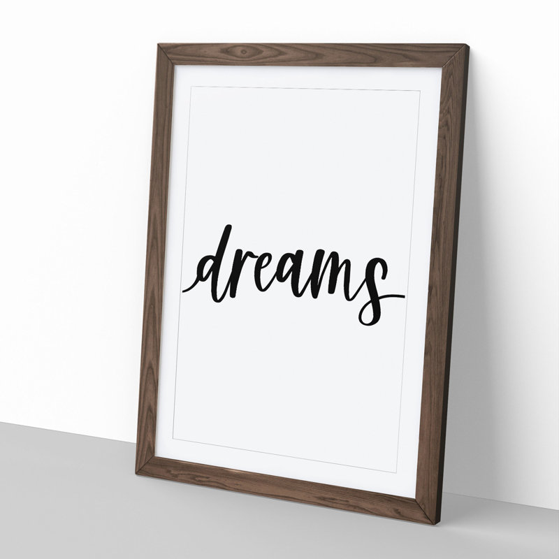 Sweet Dream No.3 - Picture Frame Typography, 65cm H x 48cm W x 2cm D, Walnut Framed