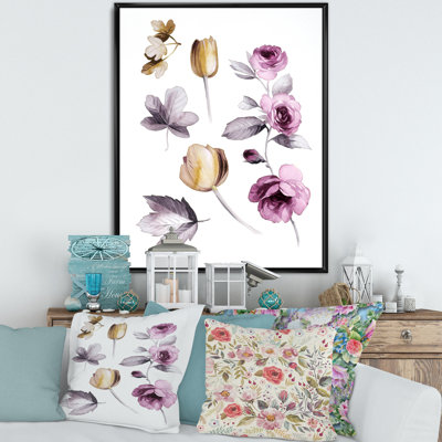 Fleurs roses et oranges - Peinture sur toile