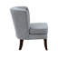 Chaise moderne rembourrée gris foncé avec pieds en bois massif et matériaux de fabrication stable
