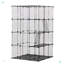 3-Tier Wire Cat Cage, Large Kennels Playpen With 3 Platforms