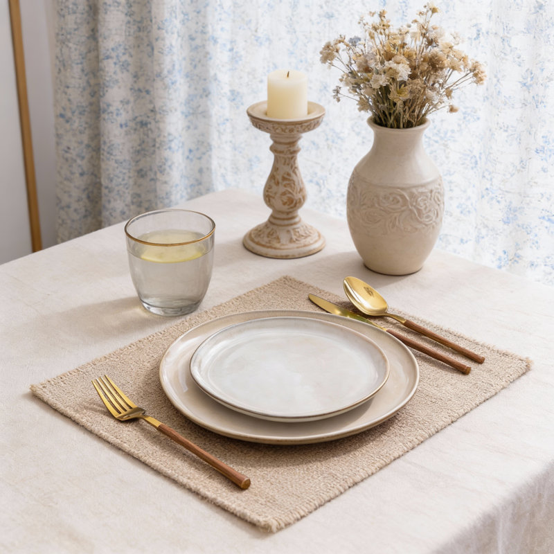 Service de vaisselle en céramique émaillée réactive faite à la main Assiettes et bols en grès