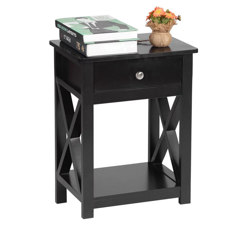 Seraphine 40cm W Bedside Table, Black