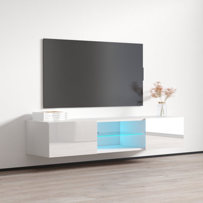 Fly 63" Type-33 Floating White TV Stand