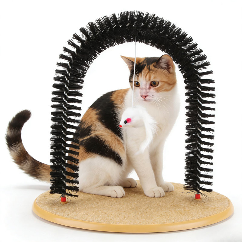 Grattoir et toilettage durable pour chat en PVC | Tapis en forme d'arche avec tapis moelleux et griffoir