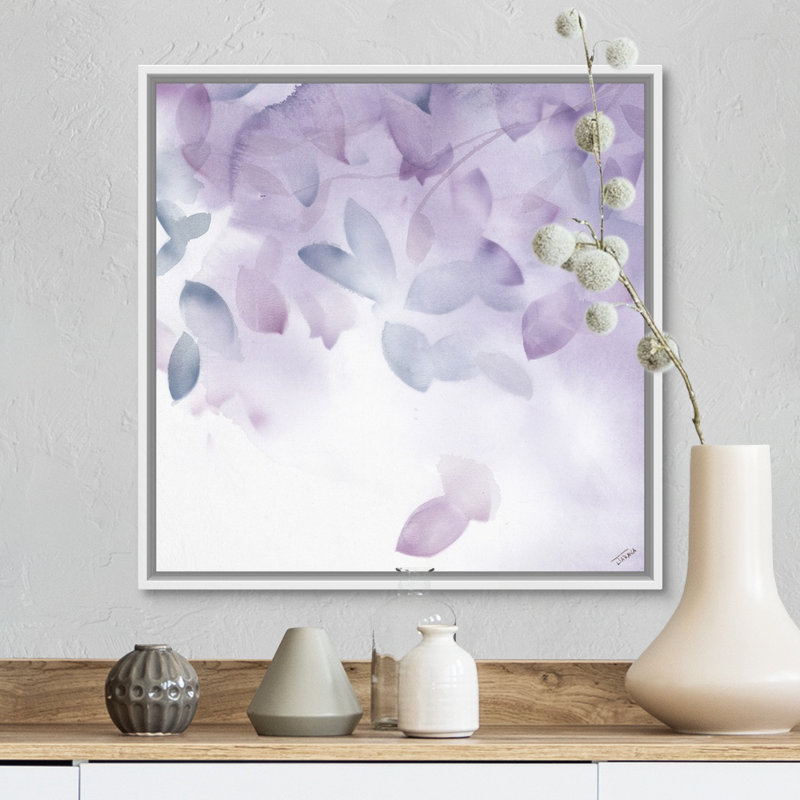 «Flowing Leaves III» par Jason Jarava - reproduction, Cadre flottant blanc, H 18 po x l 18 po x P 1,75 po