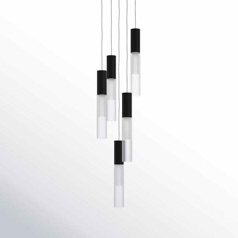 Colbie 5 - Light Gold LED Cluster Pendant, Black