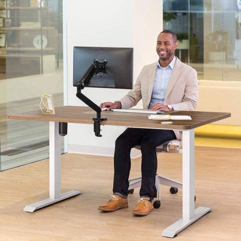 Dionysius Electric Height Adjustable Standing Desk, White, 140cm x 70cm, All White