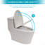 Toilette monobloc en céramique, avec chasse d'eau et siège moelleux