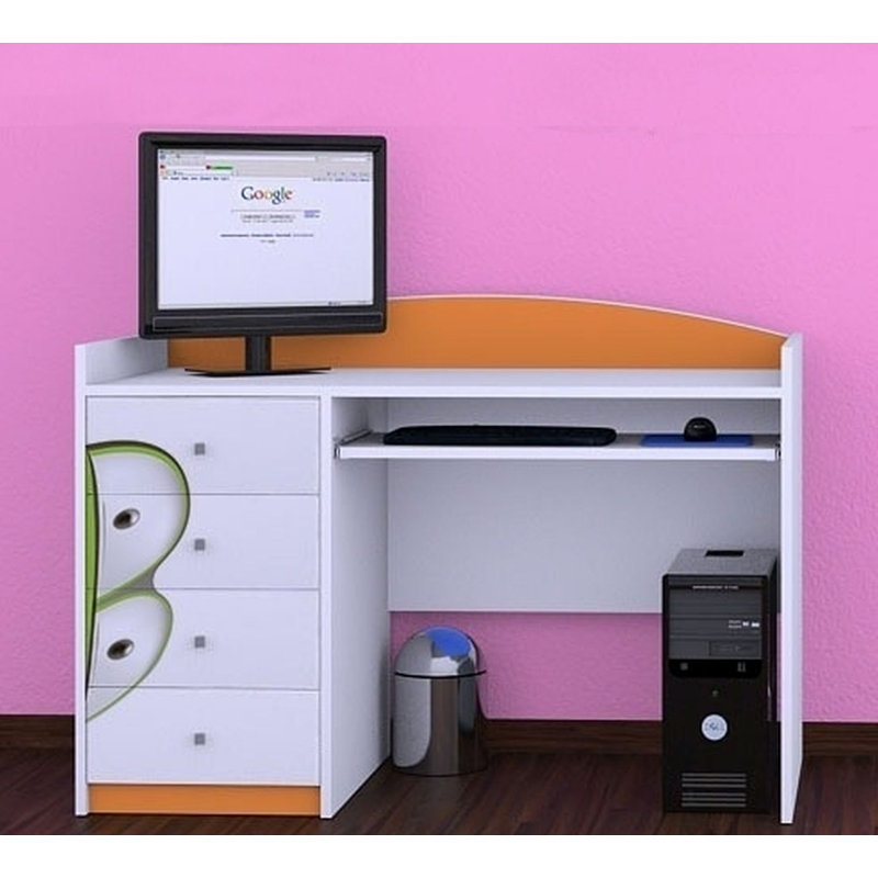 Jevon 125cm Computer Desk, Orange