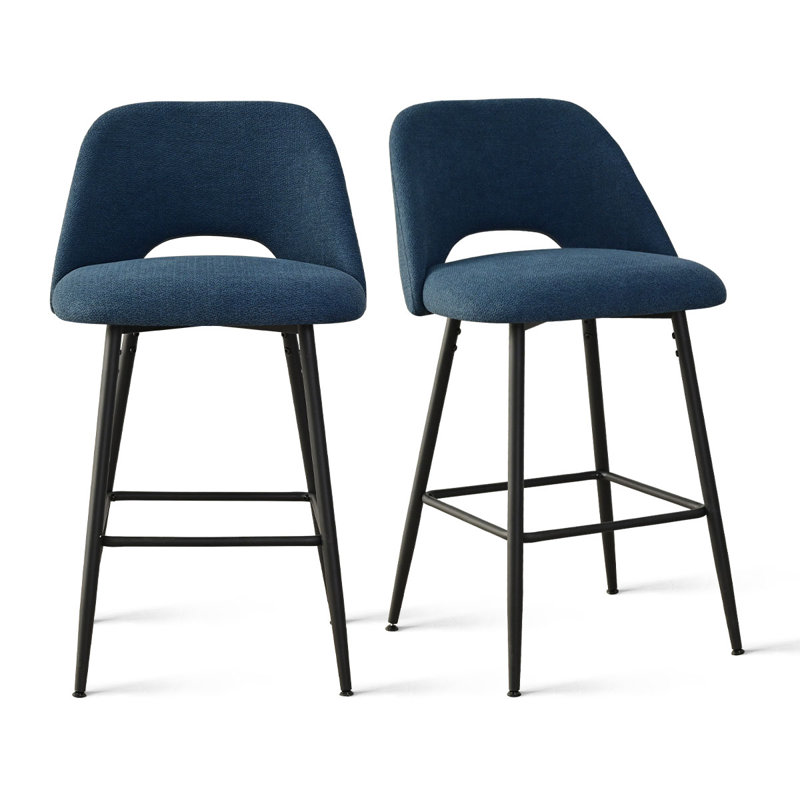 Tabouret de comptoir rembourré 26,5 po Jayden, Bleu