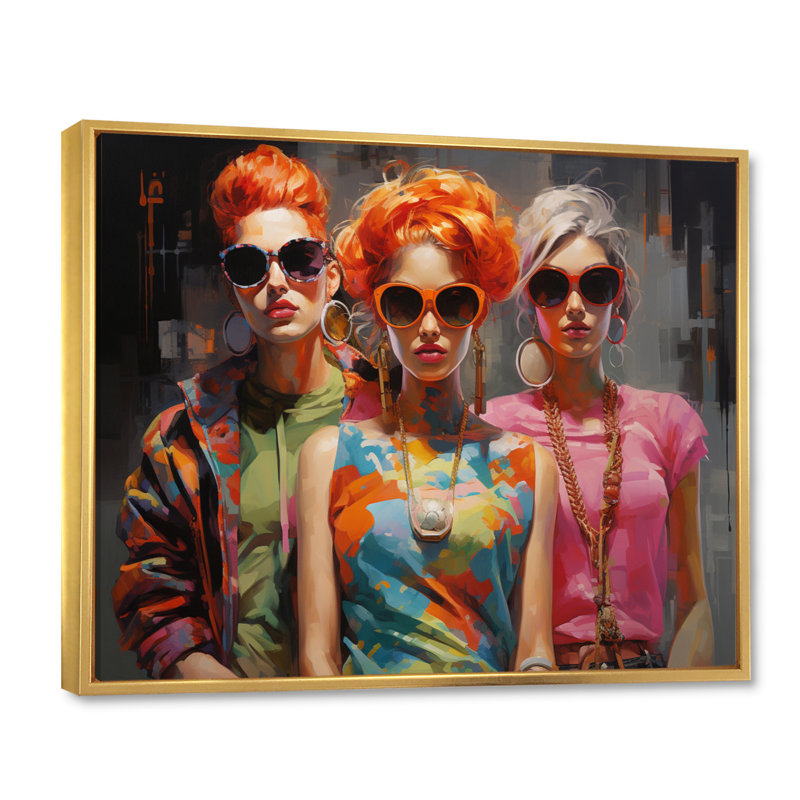 «Italian Fashion Retro Revival II», reproduction sur toile, H 30 po x l 40 po x P 1,5 po, Cadre flottant doré