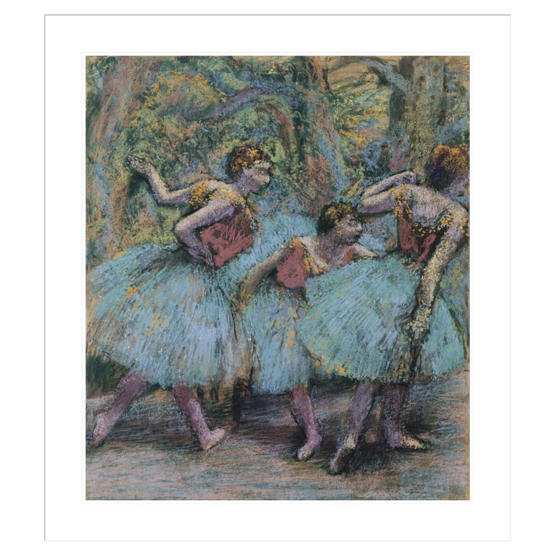 Three Dancers (Blue Tutus Red Bodices) par Edgar Degas, impression giclée encadrée, H 37,6 po x l 33,5 po