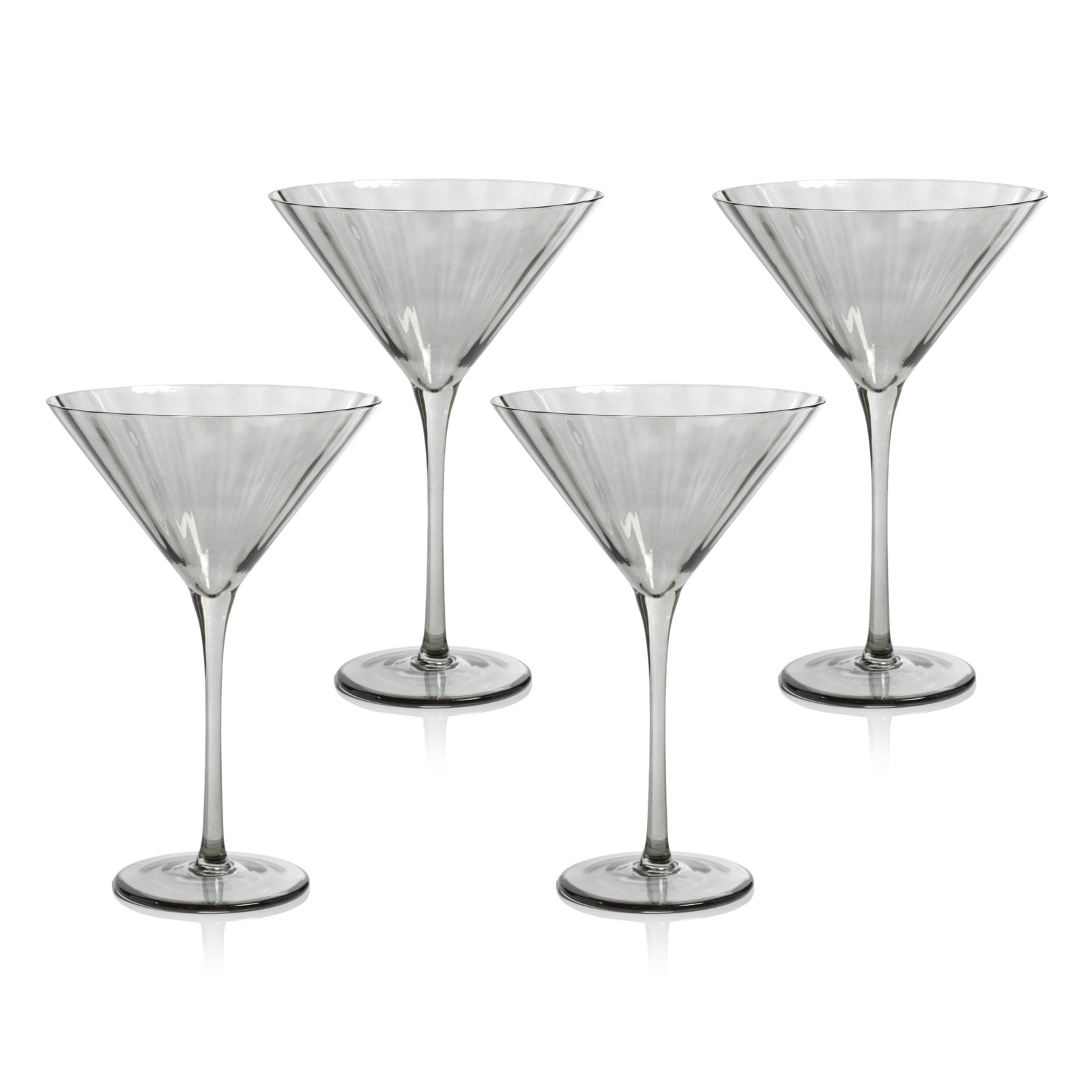 Malden Optic Martini Glasses, Set of 4, Smoke