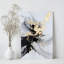 Art mural sur toile encadré en 2 dimensions, fleurs abstraites, encre noire et dorée, art moderne, reproduction d'art sur toile, peinture, décoration murale, cadeau idéal, prêt à accrocher