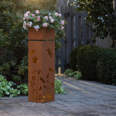 Brenin Metal Planter With LED Lights, Dragonfly