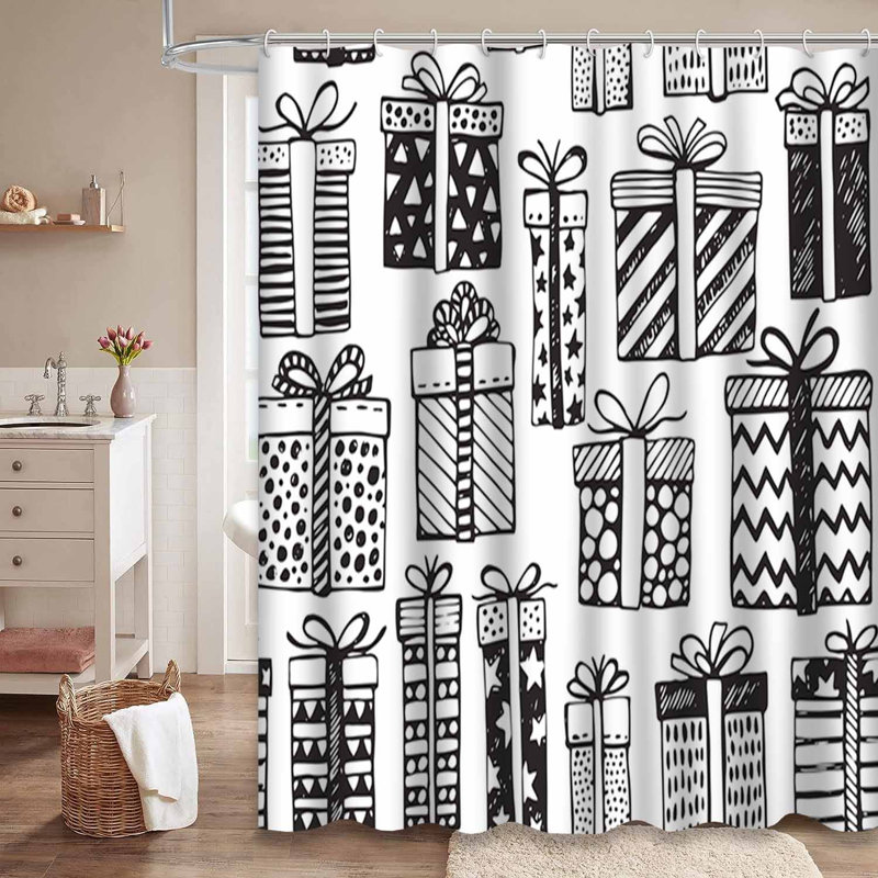 Rideau de douche blanc avec 12 crochets, L 72 po x l 84 po