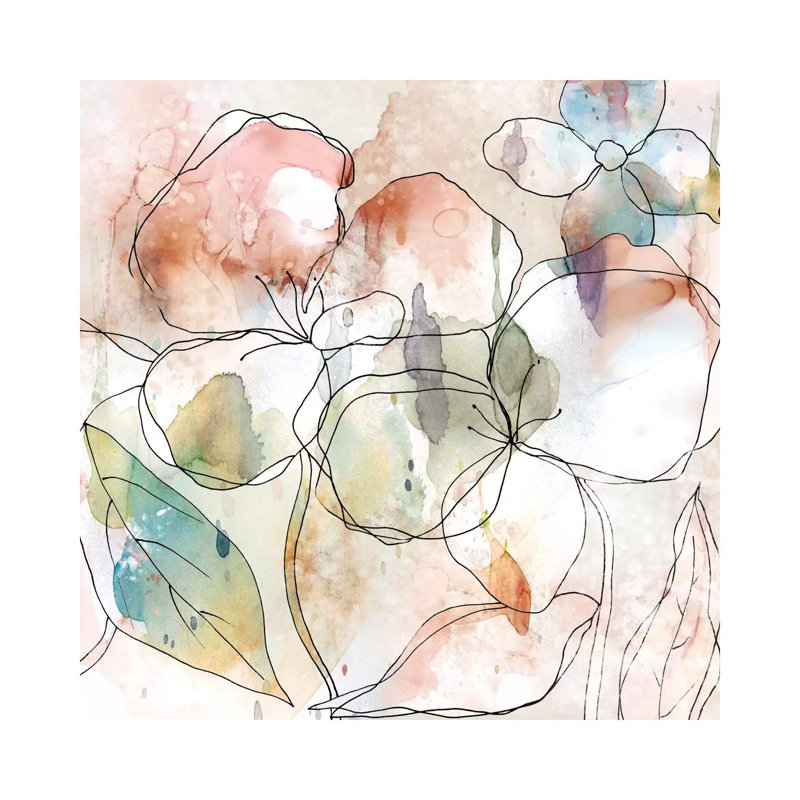Floral Flow I by Carol Robinson - Painting on Canvas, Wrapped Canvas, 66.04 cm H x 66.04 cm W x 1.91 cm D