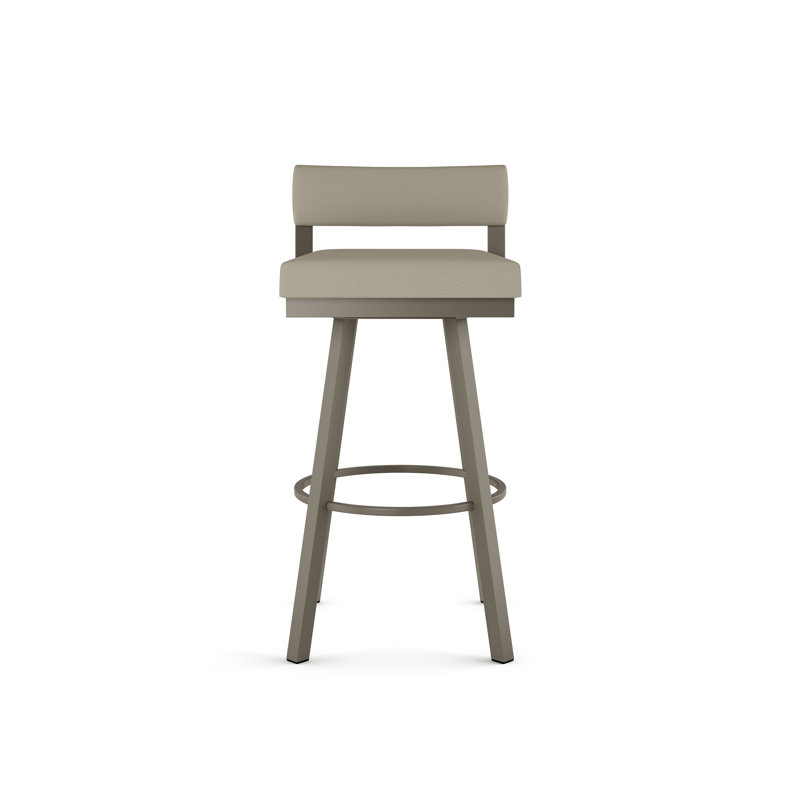 Tabouret de bar et de comptoir pivotant Lowndesboro, Gris clair mat, Grège, Tabouret de comptoir (siège d'une hauteur de 26,7