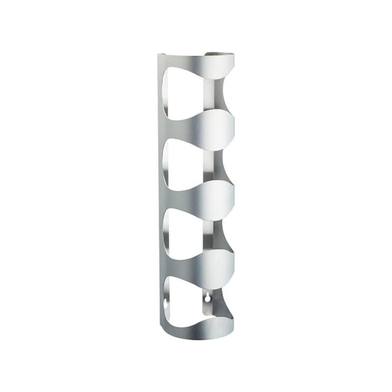 Support à vin mural, acier inoxydable, support pour 4 bouteilles, argent