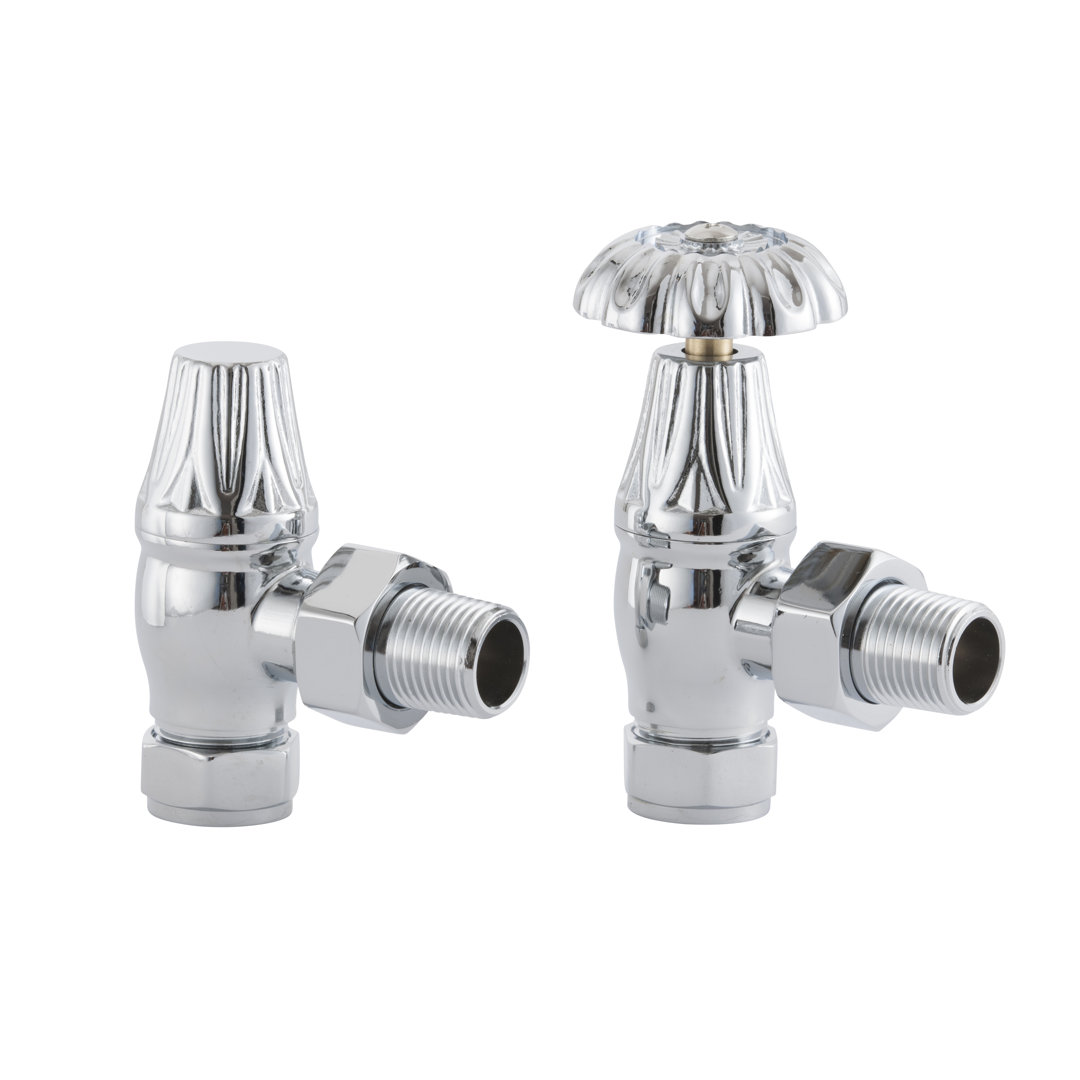 Abbotsford Heating Manual Radiator Valve with Ornate Wheel Head & Lockshield