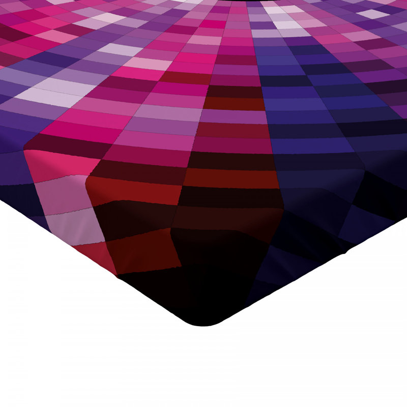 Microfiber Geometric Fitted Sheet, Queen Fitted Sheet