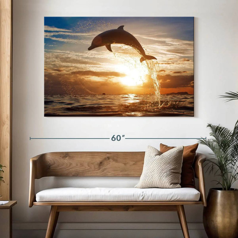 Brampt Dolphin Jump Silhouette, 34" H x 51" W