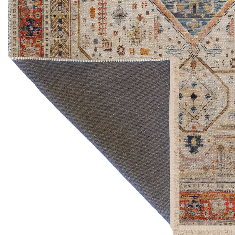 Tapis décoratif multicolore, Rectangle 3 pi 11,24 po x 5 pi 10,87 po