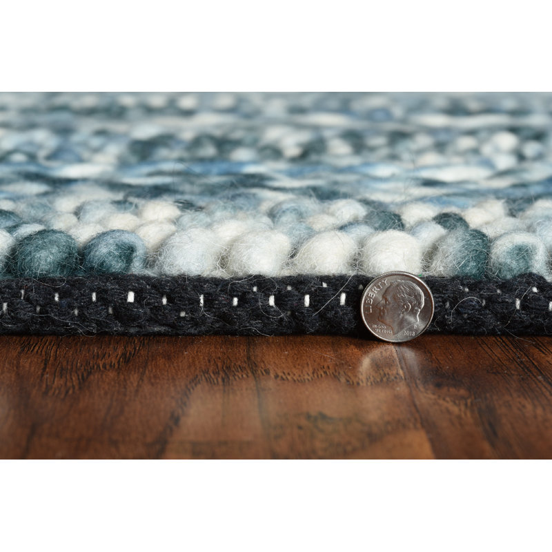 Mott Street Wool Indoor Rug, Rectangle 3'3" x 5'3", Blue